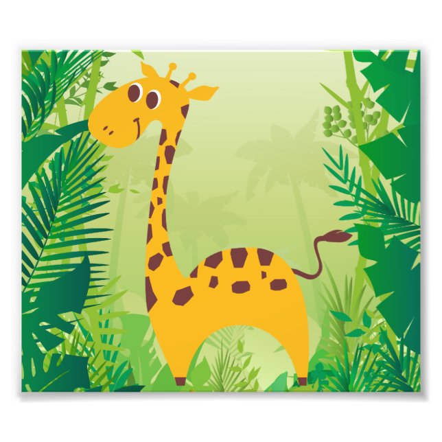 Cute Giraffe Photo Print (Front)