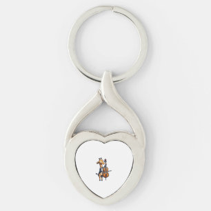 Cute Giraffe Playing Cello Giraffes Musician Music Key Ring