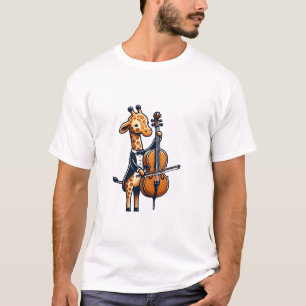 Cute Giraffe Playing Cello Giraffes Musician Music T-Shirt