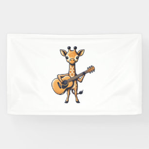 Cute Giraffe Playing Guitar Giraffes Musician Musi Banner