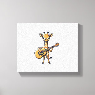 Cute Giraffe Playing Guitar Giraffes Musician Musi Canvas Print