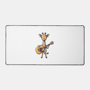 Cute Giraffe Playing Guitar Giraffes Musician Musi Desk Mat