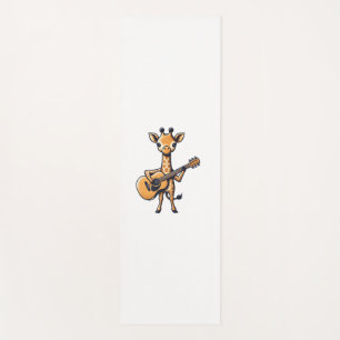 Cute Giraffe Playing Guitar Giraffes Musician Musi Yoga Mat