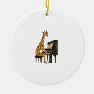 Cute Giraffe Playing Piano Giraffes Musician Music Ceramic Tree Decoration
