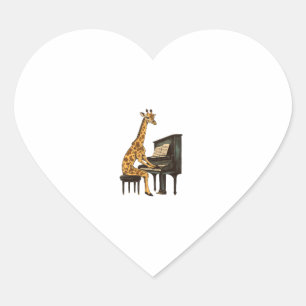 Cute Giraffe Playing Piano Giraffes Musician Music Heart Sticker