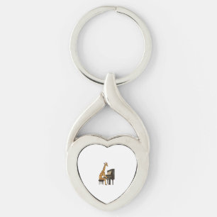 Cute Giraffe Playing Piano Giraffes Musician Music Key Ring