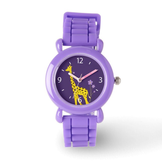 Cute Giraffe Purple Girl Watch (Front)