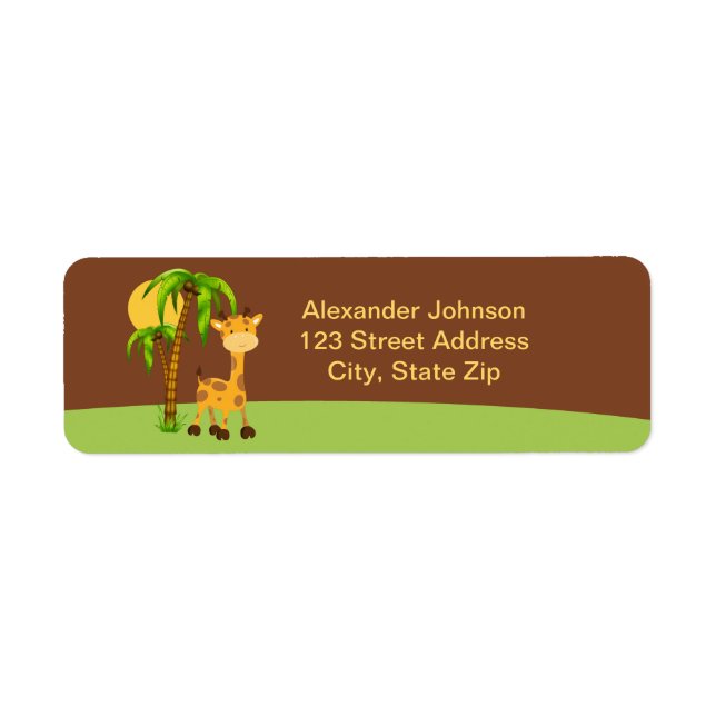 Cute Giraffe Return Address Labe (Front)