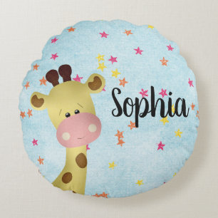 Cute Giraffe Round Cushion