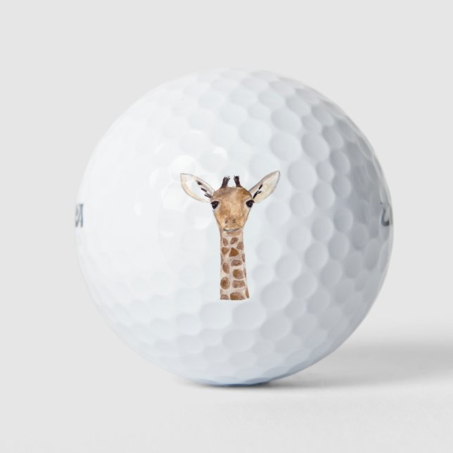 Cute Giraffe Safari Animal Africa Nature  Golf Balls (Front)