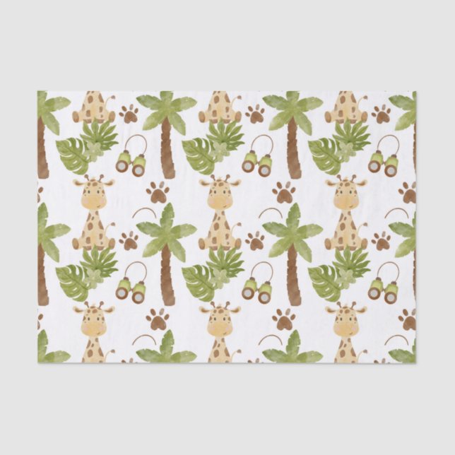 Cute giraffe safari tissue paper (Front)
