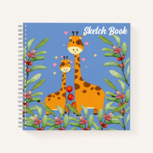 Cute giraffe sketch notebook