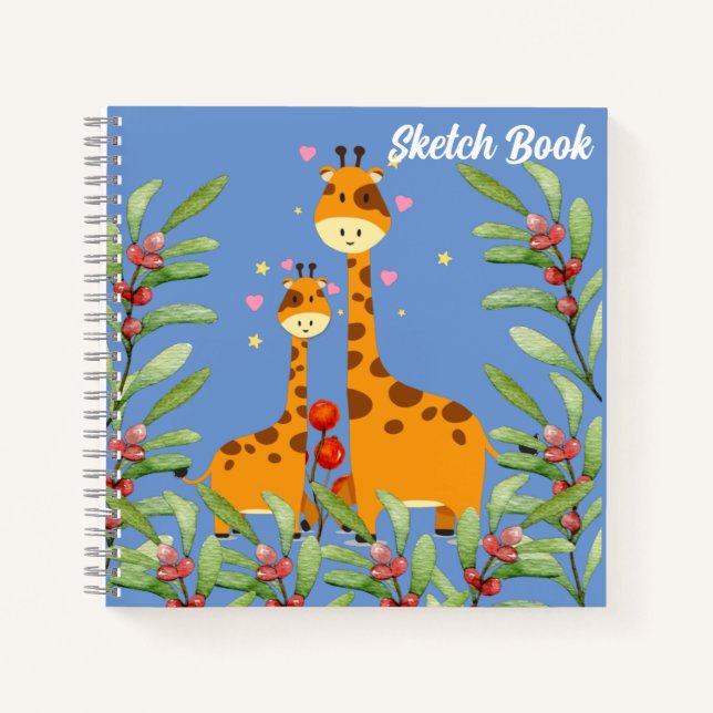 Cute giraffe sketch  notebook (Front)