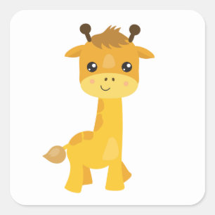 Cute Giraffe Square Sticker