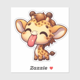 Cute Giraffe Sticking its Tongue