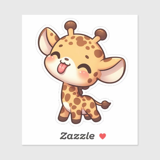 Cute Giraffe Sticking its Tongue (Sheet)