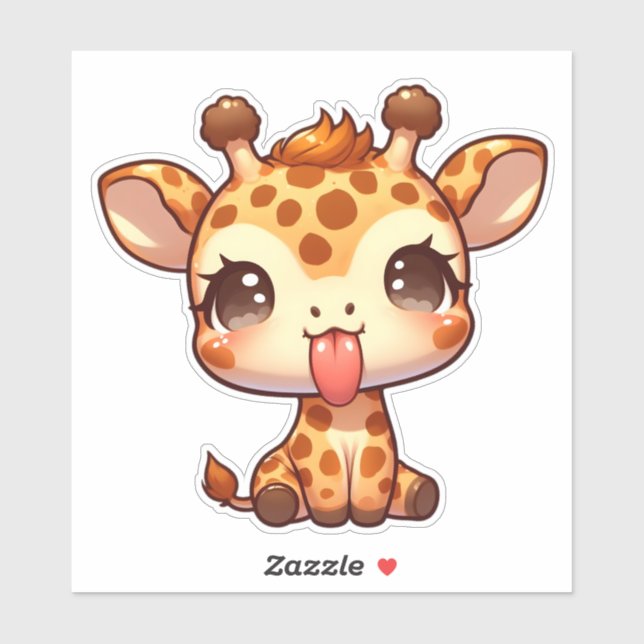 Cute Giraffe Sticking its Tongue (Sheet)