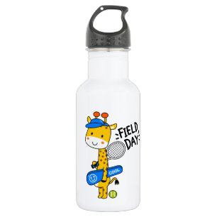 Cute Giraffe Tennis Field Day – Fun Sports Charact 532 Ml Water Bottle