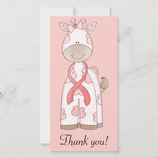 Cute Giraffe Thank You Card (Front)