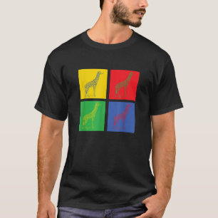 Cute Giraffe Vintage Pop Art African Animals T-Shirt