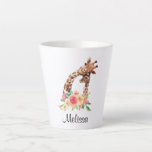 Cute Giraffe Watercolor Mum & Baby Latte Mug