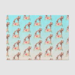 Cute Giraffe Watercolor Mum & Baby Tissue Paper