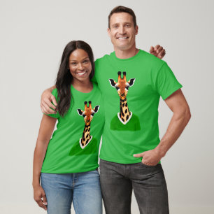 Cute Giraffe Wearing a Green Sweater