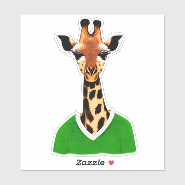 Cute Giraffe Wearing a Green Sweater (Sheet)