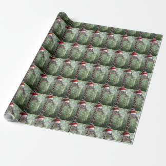 Cute Giraffe Wearing a Santa Claus Hat Wrapping Paper