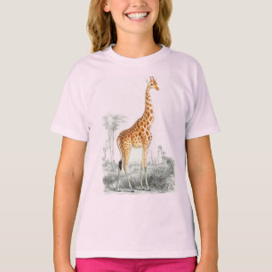 Cute giraffe wild african animal girls T-Shirt