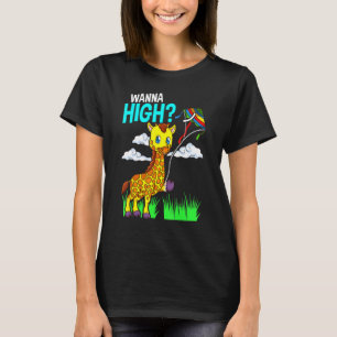 Cute Giraffe With Flying Kite For Kids Giraffe T-Shirt
