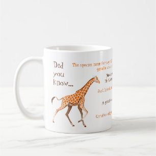 Cute Giraffe with Fun Facts Mug
