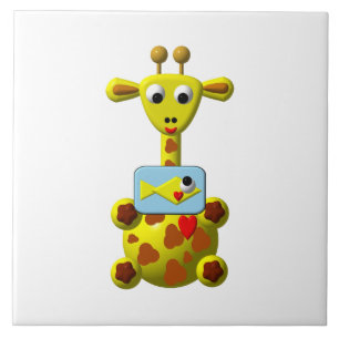 Cute Giraffe with Goldfish Tile