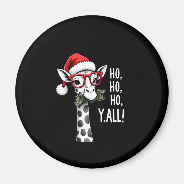 Cute Giraffe With Santa Hat Merry Xmas Giraffe Lov Magnet (Front)