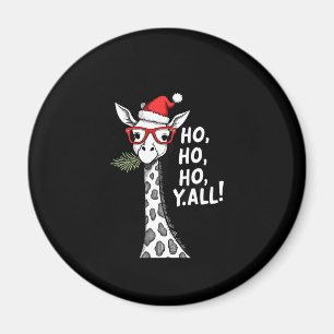 Cute Giraffe With Santa Hat Merry Xmas Giraffe Lov Magnet