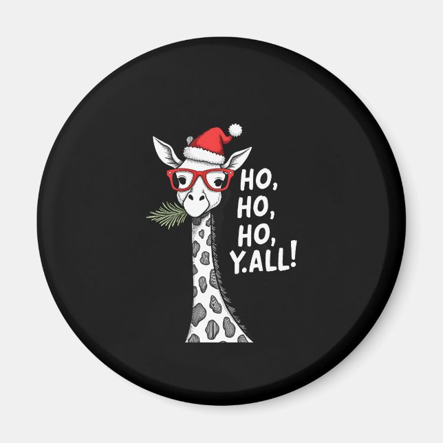 Cute Giraffe With Santa Hat Merry Xmas Giraffe Lov Magnet (Front)