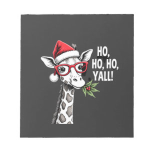 Cute Giraffe With Santa Hat Merry Xmas Giraffe Lov Notepad