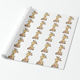 CUTE GIRAFFE WRAPPING PAPER
