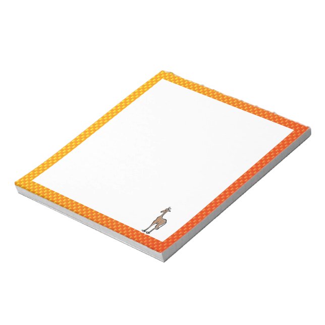 Cute Giraffe; Yellow Orange Notepad (Rotated)