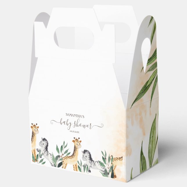 Cute Giraffe,Zebra Leaves Baby Shower    Favour Box (Opened)