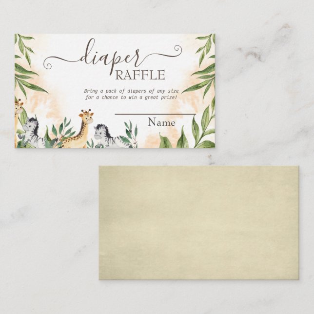 Cute Giraffe,Zebra Leaves  Enclosure Card (Front/Back)