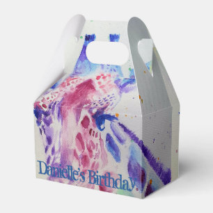 Cute Giraffe Zoo Animal Birthday Cake Favour Box
