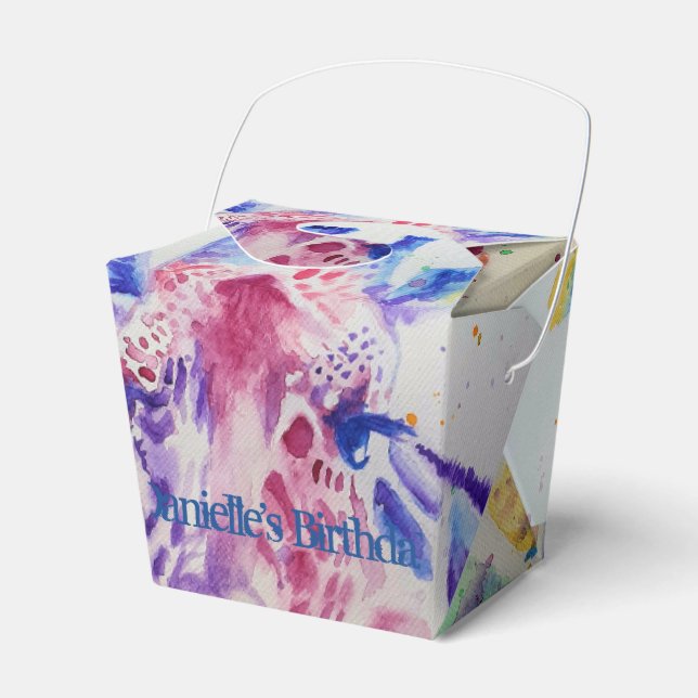 Cute Giraffe Zoo Animal Birthday Cake Favour Box (Front Side)