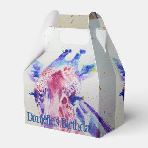 Cute Giraffe Zoo Animal Birthday Cake Favour Box