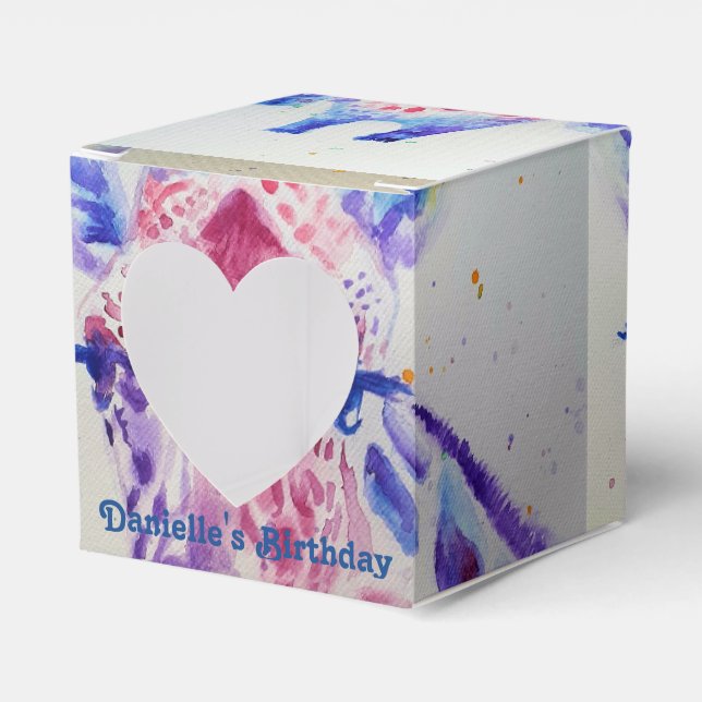 Cute Giraffe Zoo Animal Birthday Cake Favour Box (Front Side)