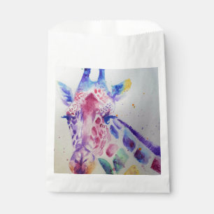 Cute Giraffe Zoo Animal Party Name Favour Bags