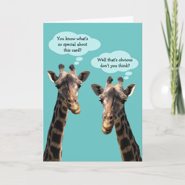 Cute Giraffes Birthday Card for Anyone (Front)
