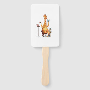Cute Giraffes, Books and Tea Gift   Hand Fan