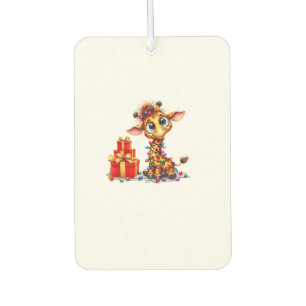 Cute Giraffes Christmas Lights Xmas Giraffe Car Air Freshener