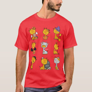 Cute Giraffes Halloween Costume Witch Pumpkin Mumm T-Shirt